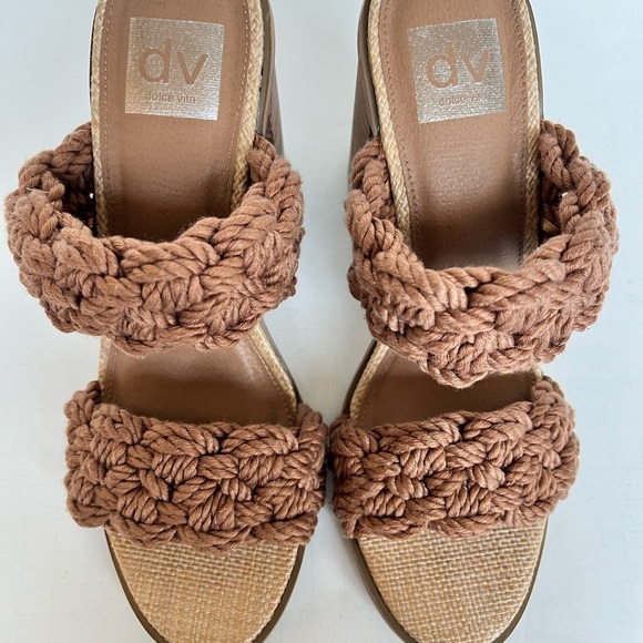 NEW! DV Dolce Vita Womens Roulette Braided Raffia Block Heel Sandals - Picture 4 of 12
